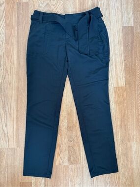 Calvin Klein Black Tapered Pants with Waist Tie